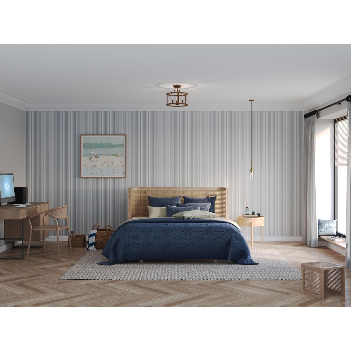 Gilliam Collection 13 Inch 3-Light Semi Flush Mount Ceiling Light Fixture - Perfect for Bedroom, Dining Room, and Hallway Lighting