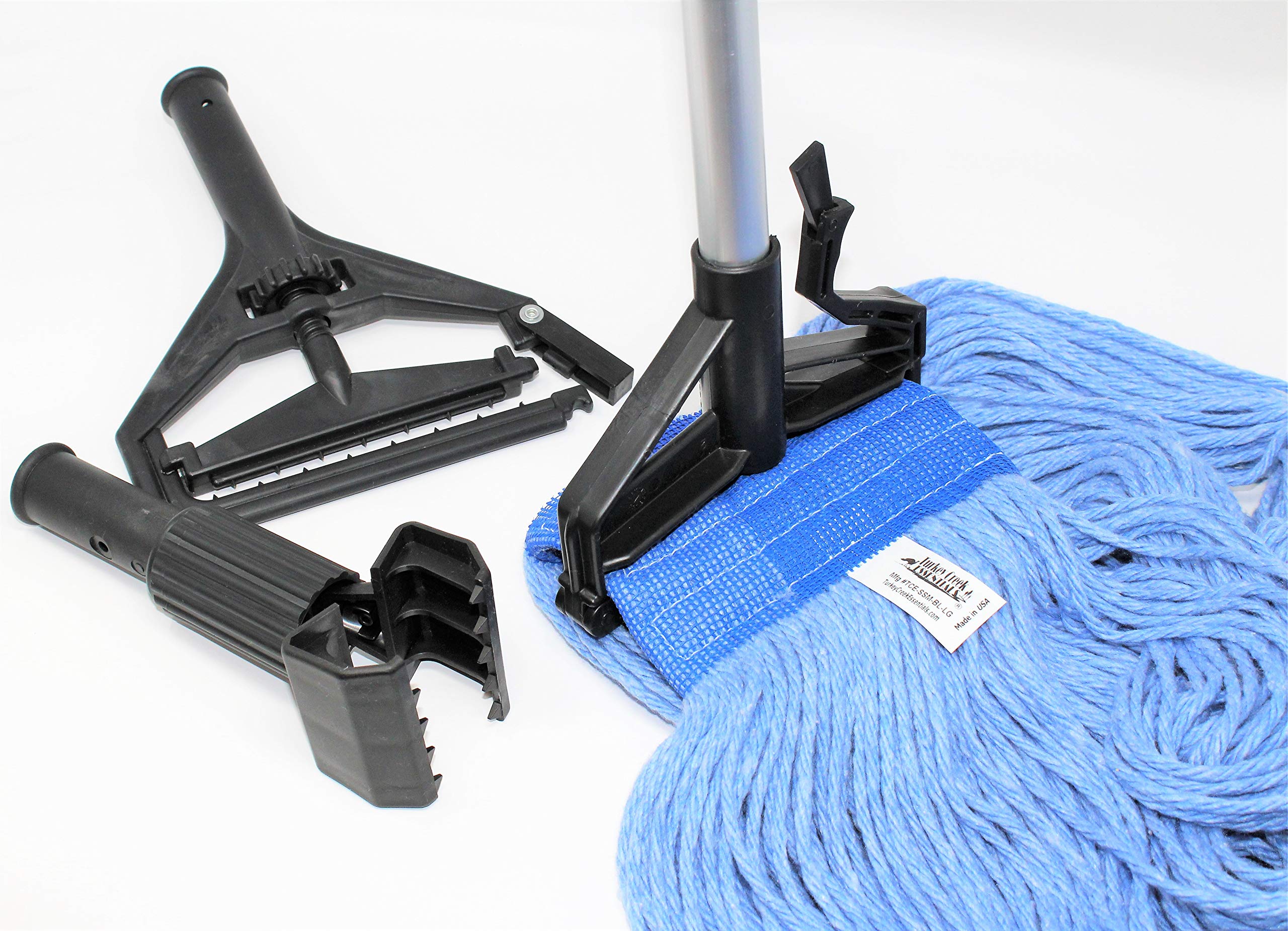Turkey Creek Essentials Commercial Grade Heavy Duty Large Mop Head - 12 Pack of USA Made 4-Ply Synthetic Yarn Replacement Mop Heads with Looped Ends for Industrial & Commercial Cleaning - Perfect for Restaurants, Schools, and Hospitals