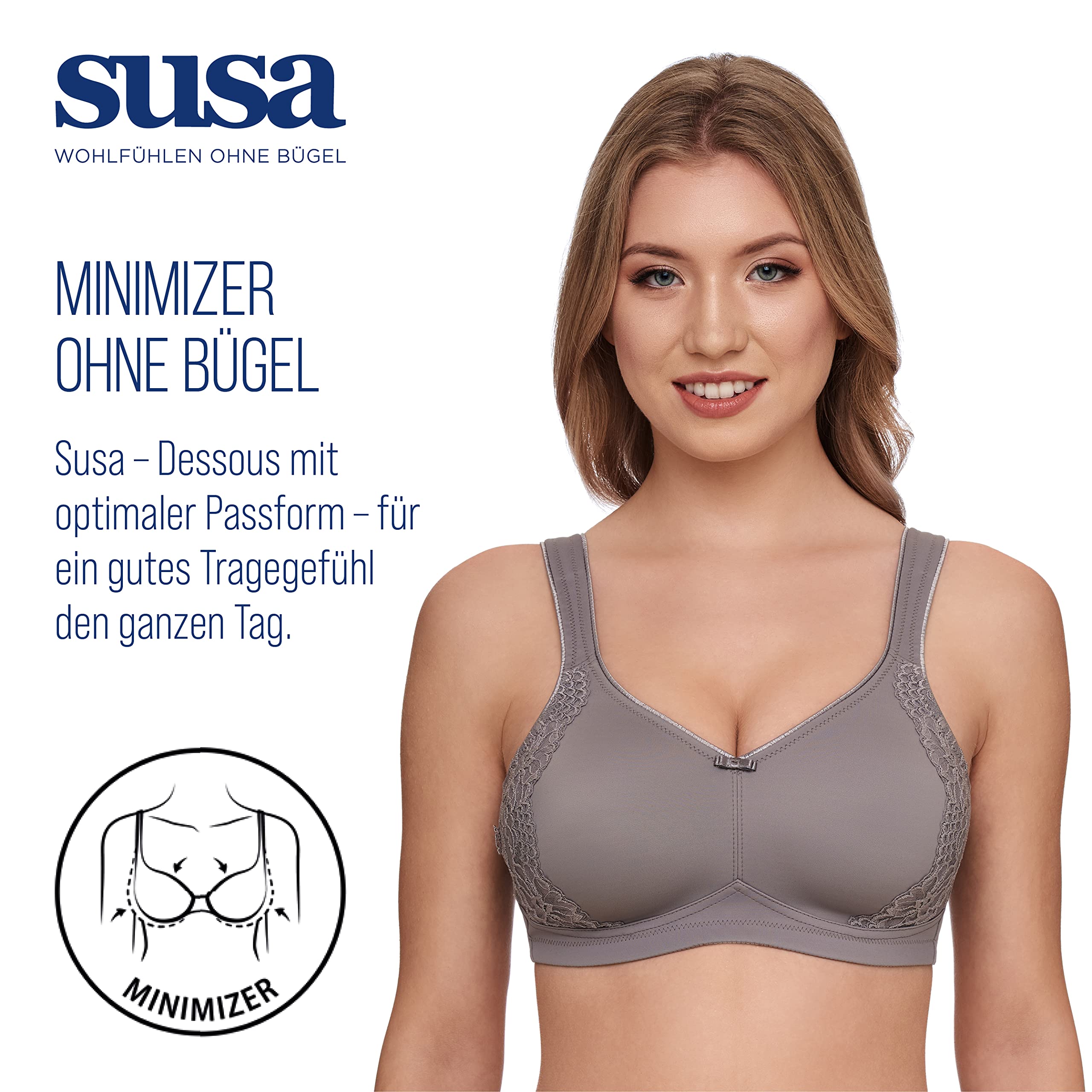 Non-Wired Full Figure Bra 8014 - Frosty Lavender 36F | Comfortable Support for Plus Size Women | Perfect for Everyday Wear & Special Occasions