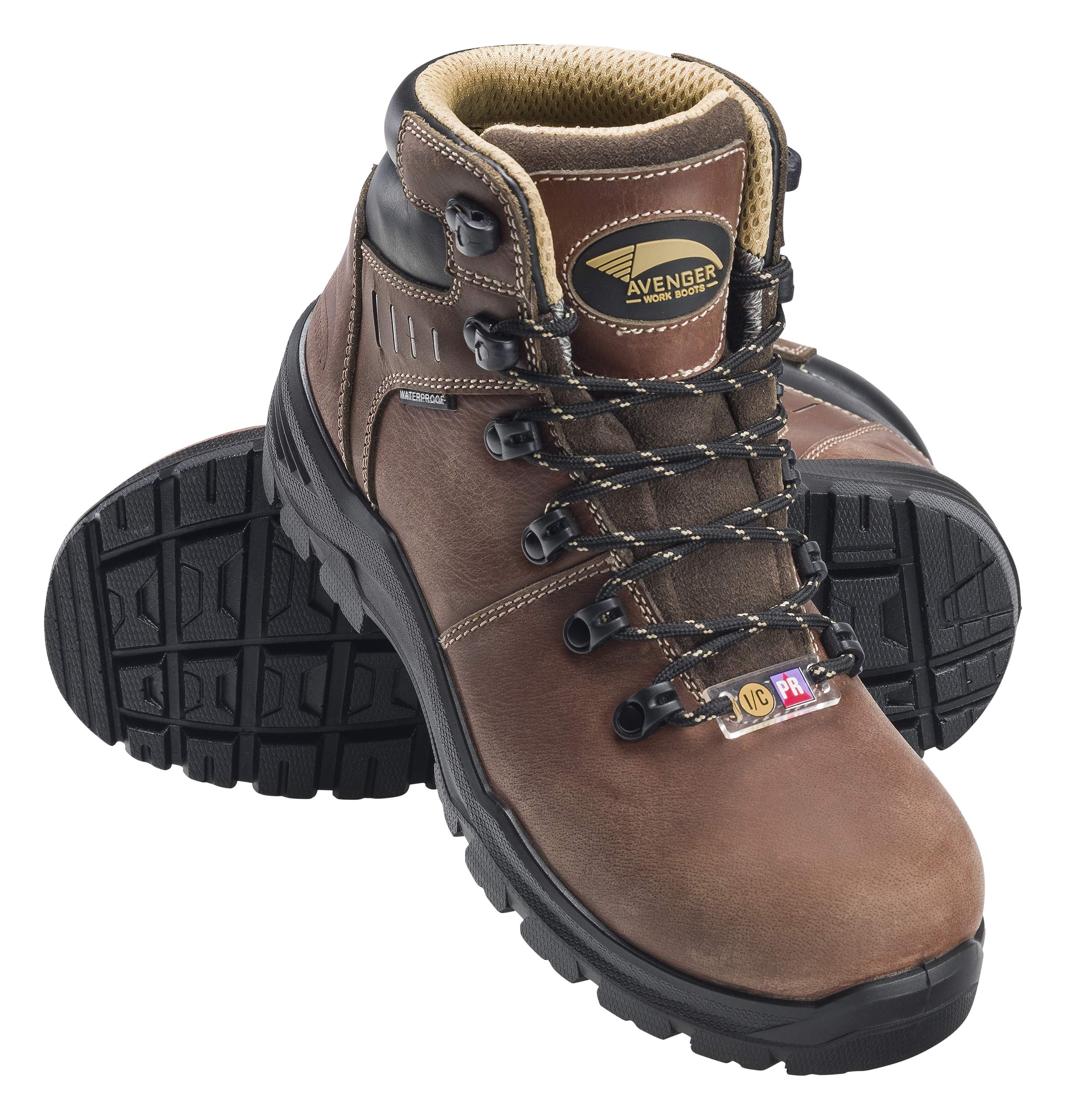 FSI FOOTWEAR SPECIALTIES INTERNATIONAL Women's Industrial Boot - Carbon Toe, Puncture Resistant, Waterproof, EH Safety - Mid Brown, 8 Wide - Ideal for Construction, Warehouse & Industrial Work