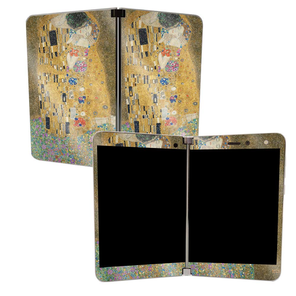 MightySkins Glossy Glitter Skin for Microsoft Surface Duo - The Kiss | Protective Durable Glitter Cover | Easy to Apply & Remove | Made in USA | Perfect for Work, Travel & Personalization