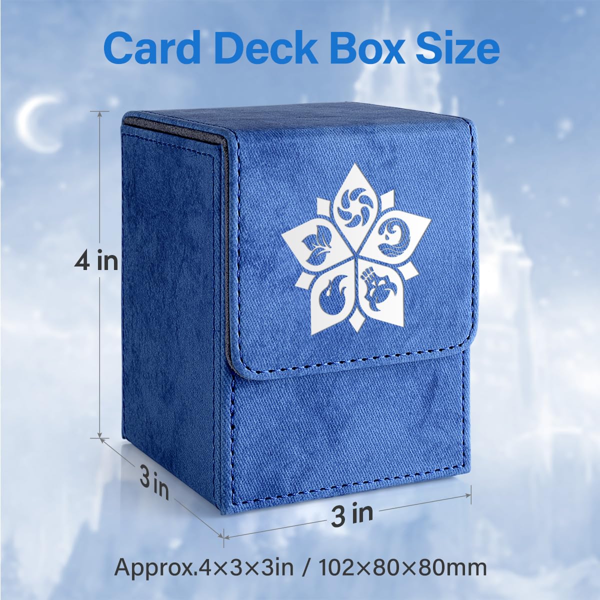 Premium MTG Deck Box for 110 Single Sleeved Commander Cards - Durable Trading Card Storage Case with 2 Dividers | Perfect for Magic: The Gathering, Card Game Organization & Protection (Denim Style)