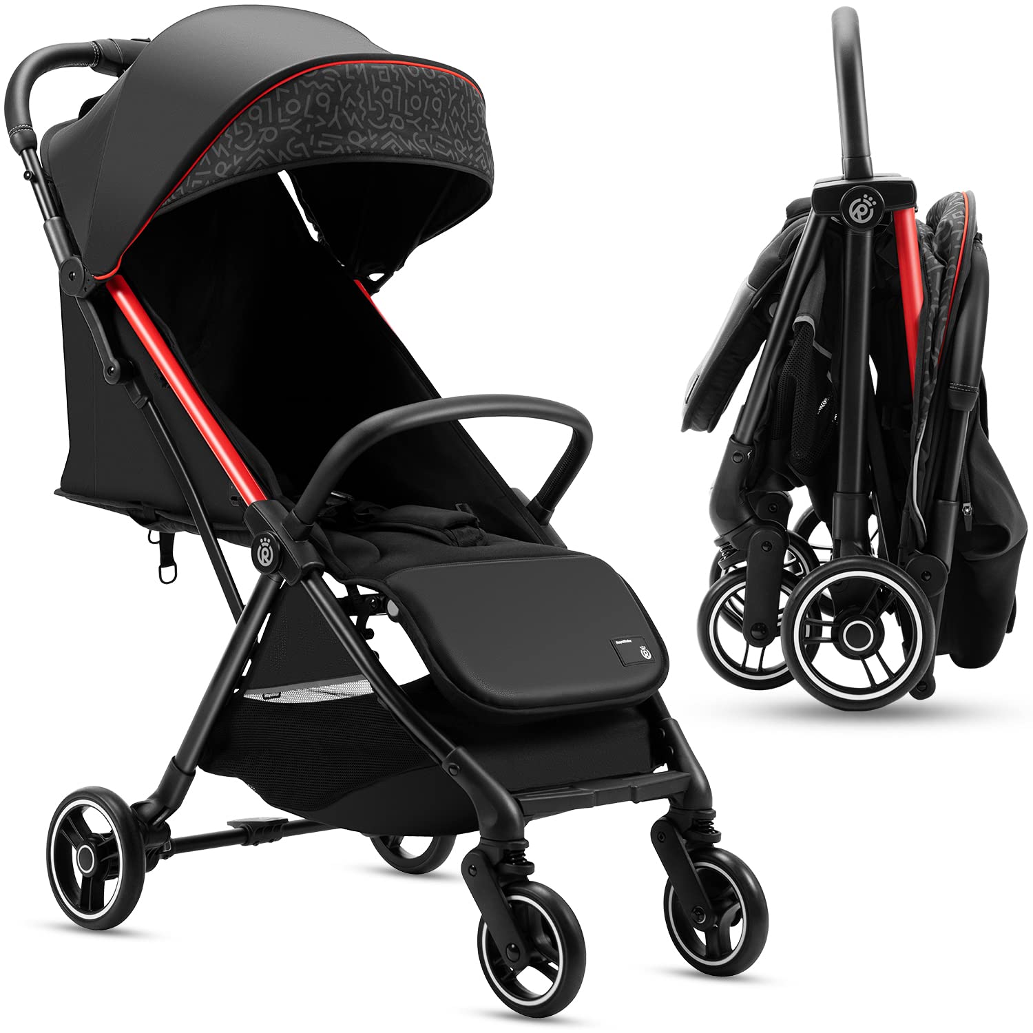 Royalbaby Lightweight Baby Stroller - Compact Foldable Travel Stroller for Toddlers & Infants, Airplane-Friendly Umbrella Stroller with Oversized Canopy & Sun Visor - Perfect for Travel, Shopping & Daily Walks