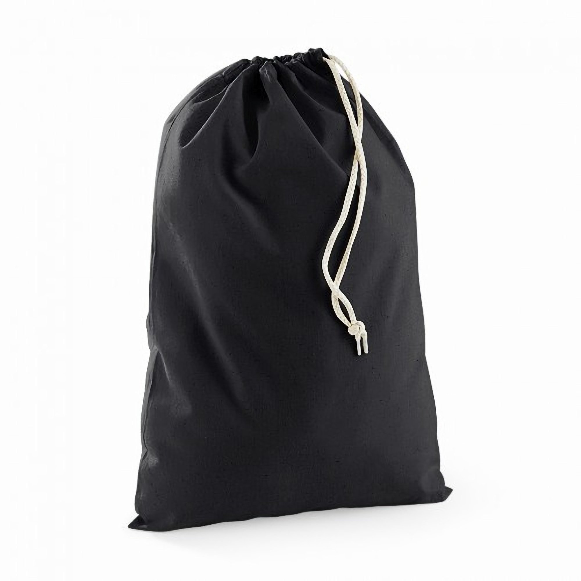 Westford Mill Wm115 Cotton Stuff Bag - Black | Durable & Washable Storage Organizer for Travel, Gym, Laundry & Home Organization