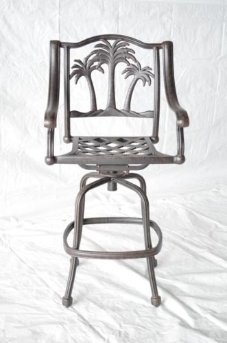 8-Piece Palm Tree Outdoor Patio Set with Swivel Barstools - 30