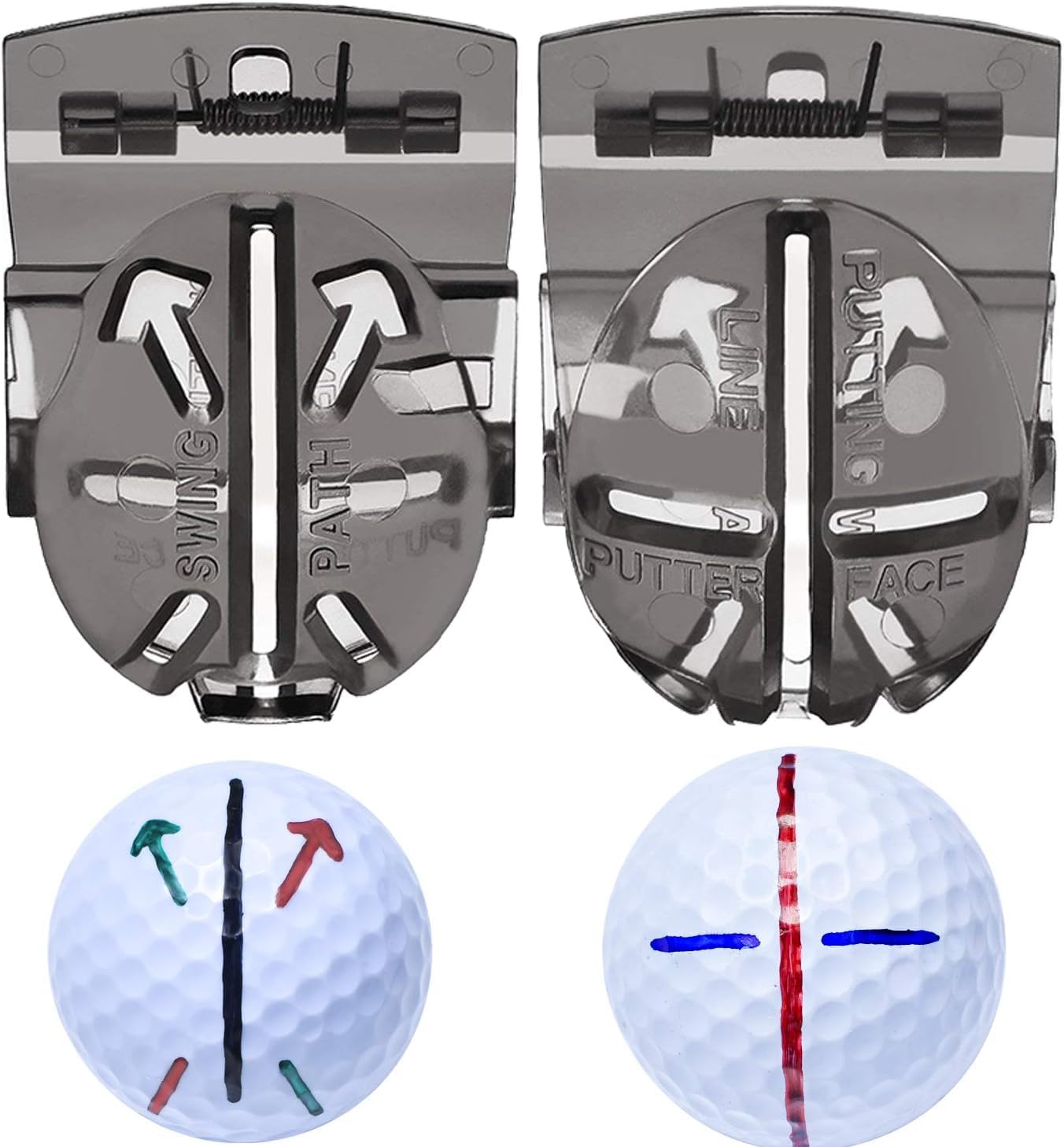 Precision 8-Pack Golf Ball Markers with Alignment Tool - Professional Golf Ball Line Drawing Markers for Improved Putting Accuracy | Perfect Golf Accessories for Practice & Tournament Play