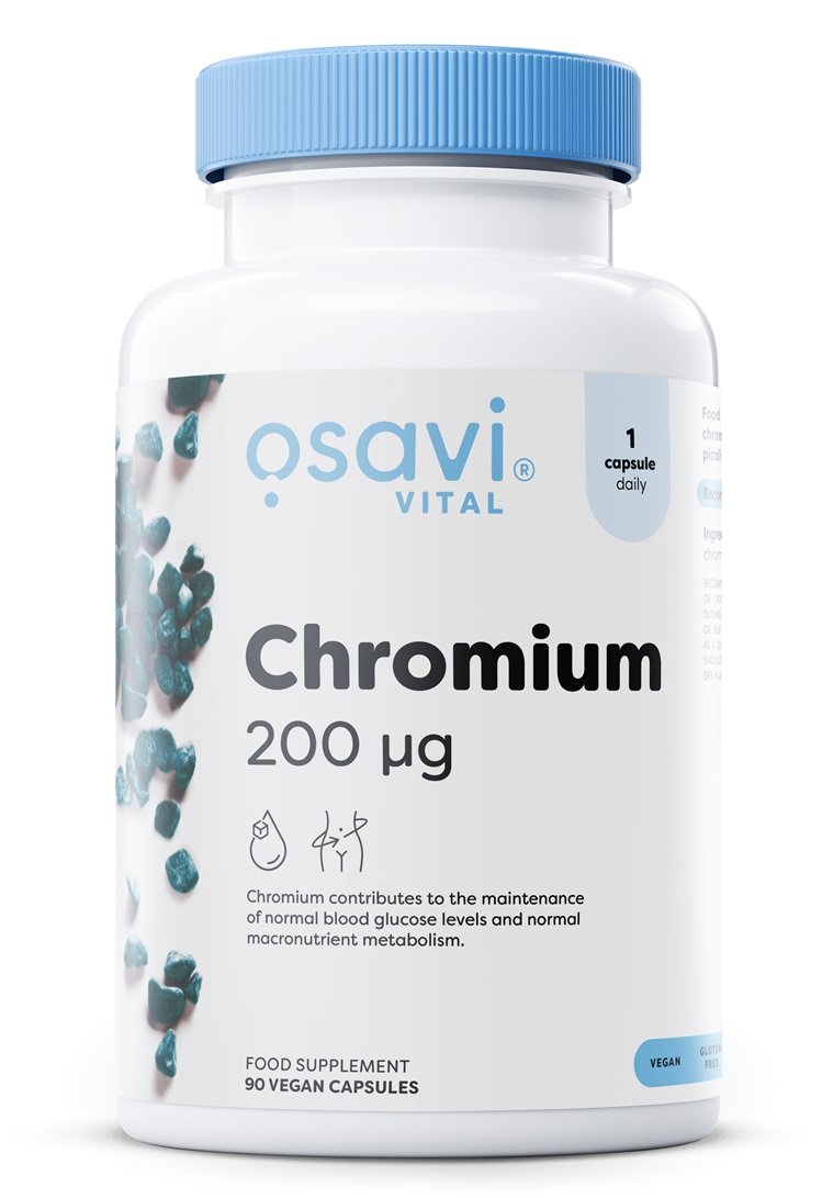 Chromium 200mcg Supplement - 90 Vegan Capsules for Blood Sugar Support & Metabolism Boost | Ideal for Diabetics & Weight Management