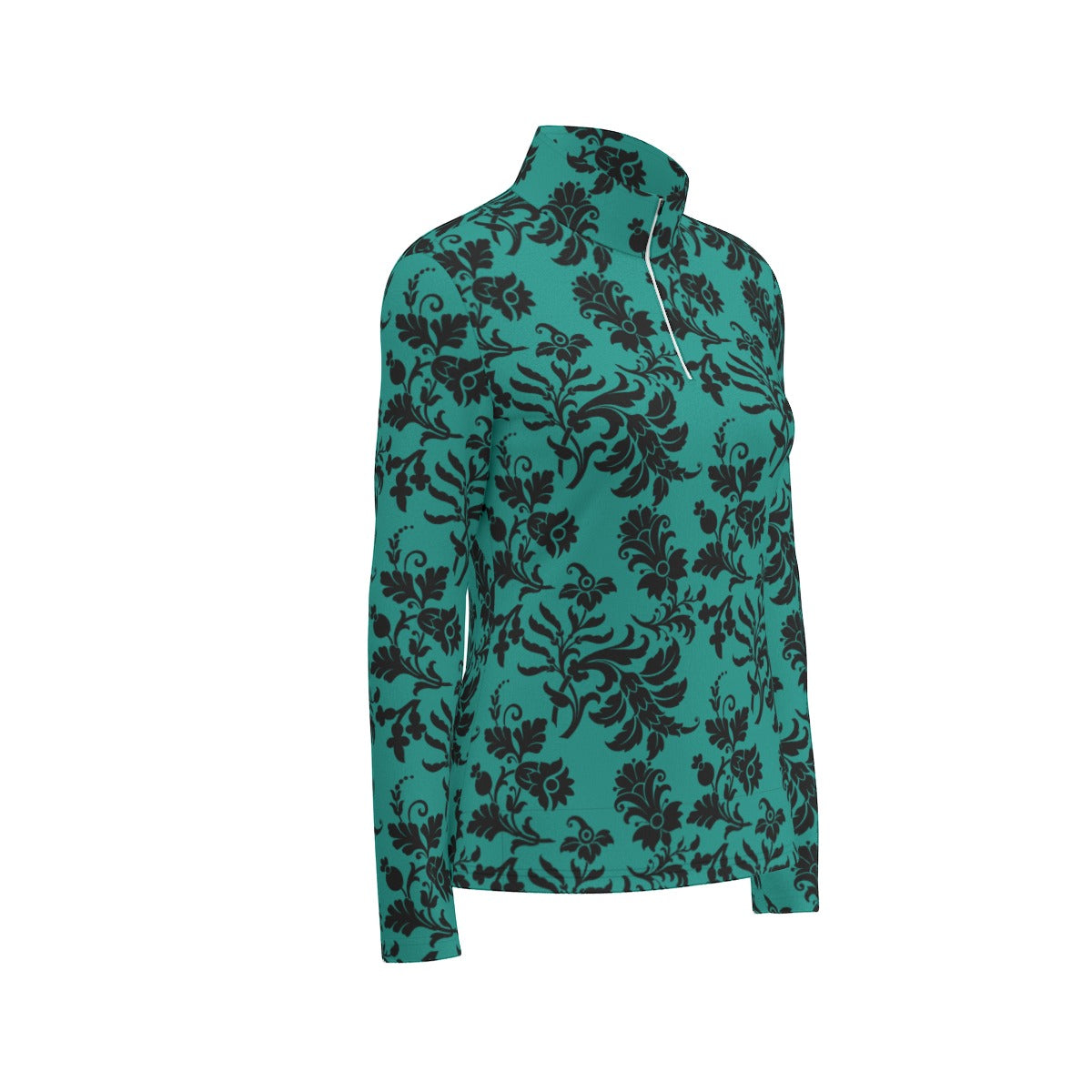 Gothic Floral Print Women's Long Sleeve Sports Jersey - Breathable Workout Top for Yoga, Running & Gym