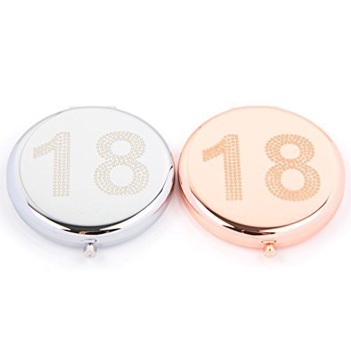 Rose Gold Birthday Compact Mirror - Elegant 18th Birthday Gift for Women & Girls - Perfect for Makeup, Travel & Special Occasions