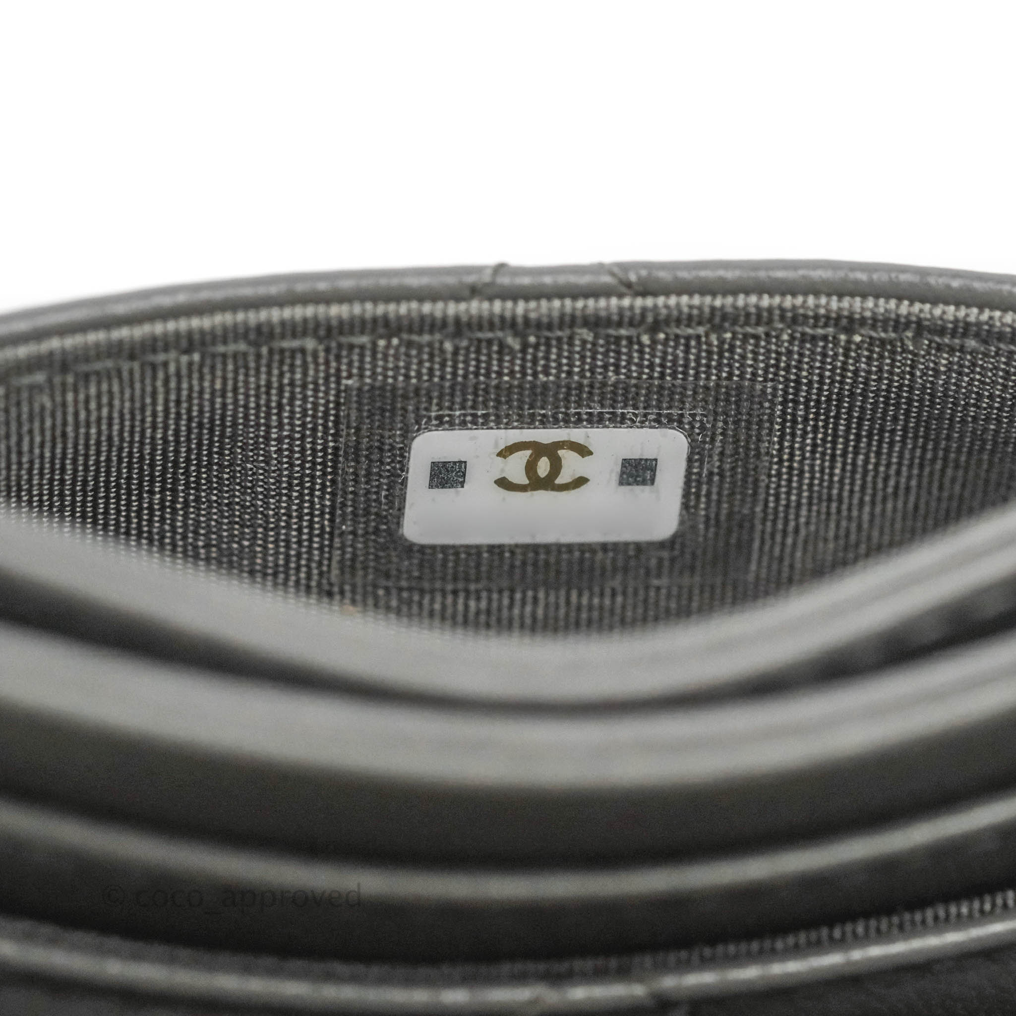 Chanel 19 Quilted Grey Leather Card Holder with Silver Hardware - Slim Wallet for Women, Perfect for Everyday Use & Travel Essentials
