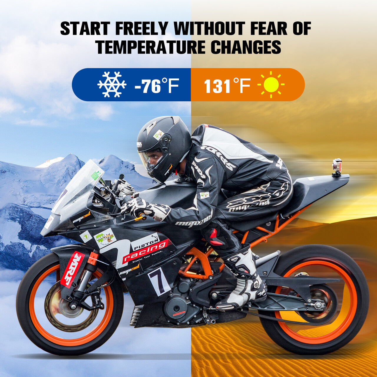 EBL LiFePO4 Lithium Motorcycle Battery 12V 8Ah - YTX14 BS Compatible - Lightweight & Long-Lasting Power for Harley, Honda, Yamaha & More - Perfect for Cruisers, Touring Bikes & Off-Road Adventures