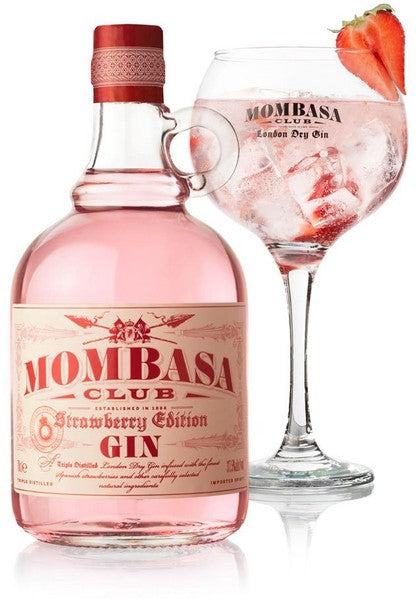 Ginebra Mombasa Strawberry Liqueur - Premium Strawberry Flavored Alcoholic Drink for Cocktails, Desserts & Party Mixing