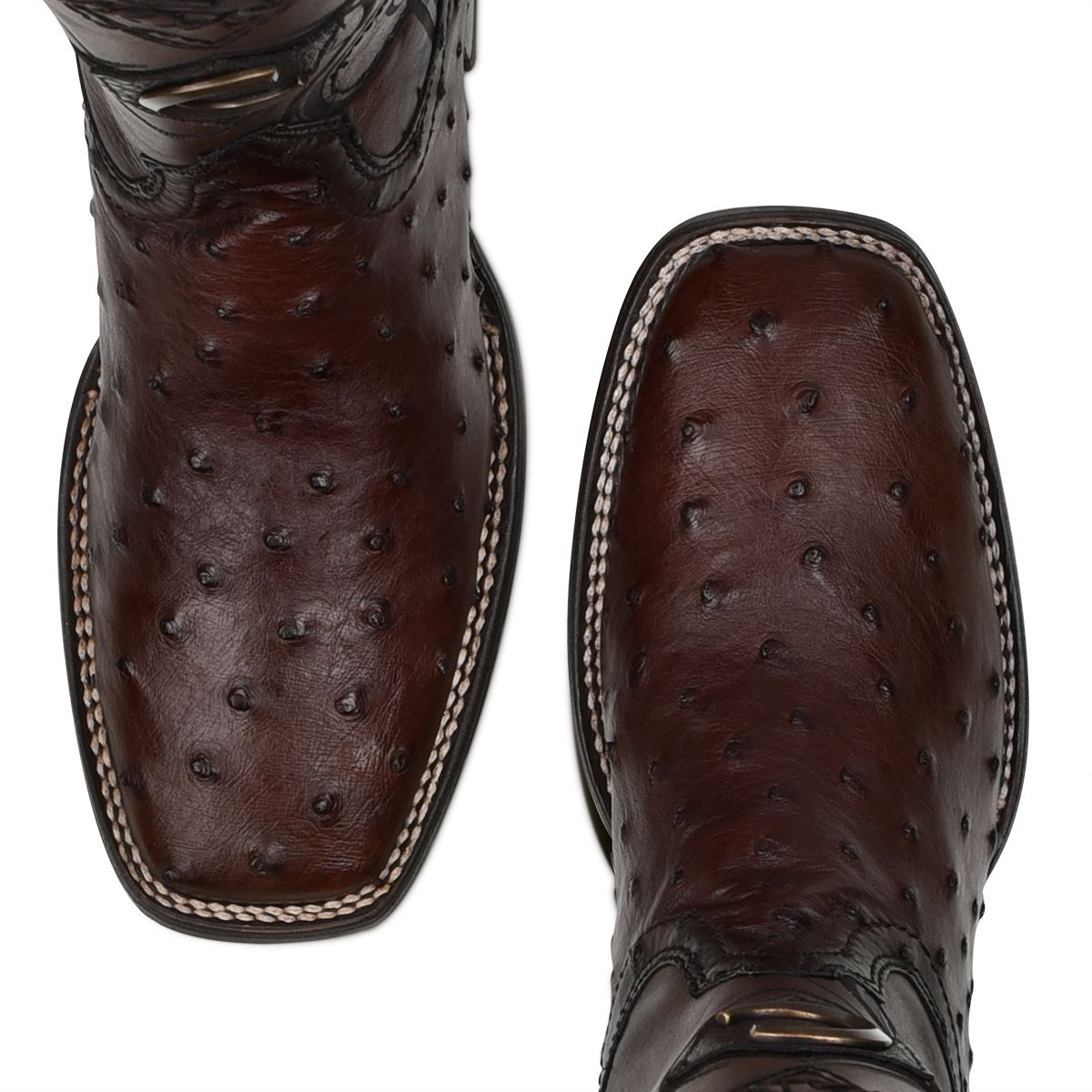 Men's Cuadra Chocolate Cowboy Rodeo Ostrich Leather Boots - Western Style Riding Boots for Country Dance & Rodeo Events