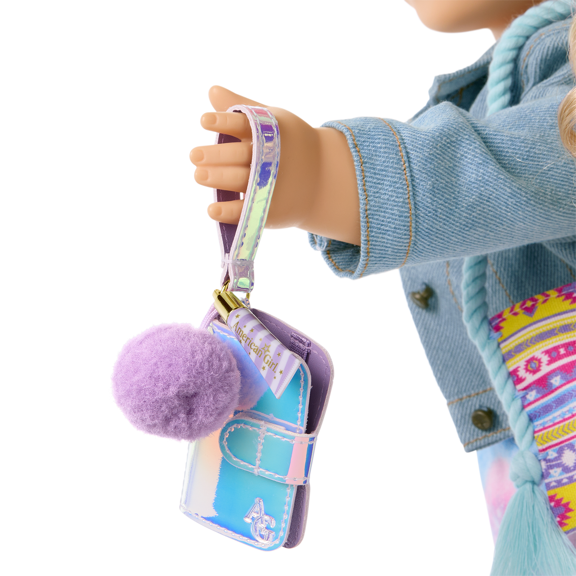 Purple Pom Phone & Accessories for 18 inch Dolls - Perfect for Doll Play, Collecting & Photography Props