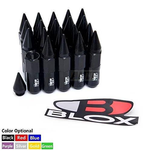Blox Style 12x1.5mm Spike Lug Nuts - 20pcs Aluminum Tuner Wheel Nuts (60mm) - Perfect for Car Modifications & Aftermarket Wheels