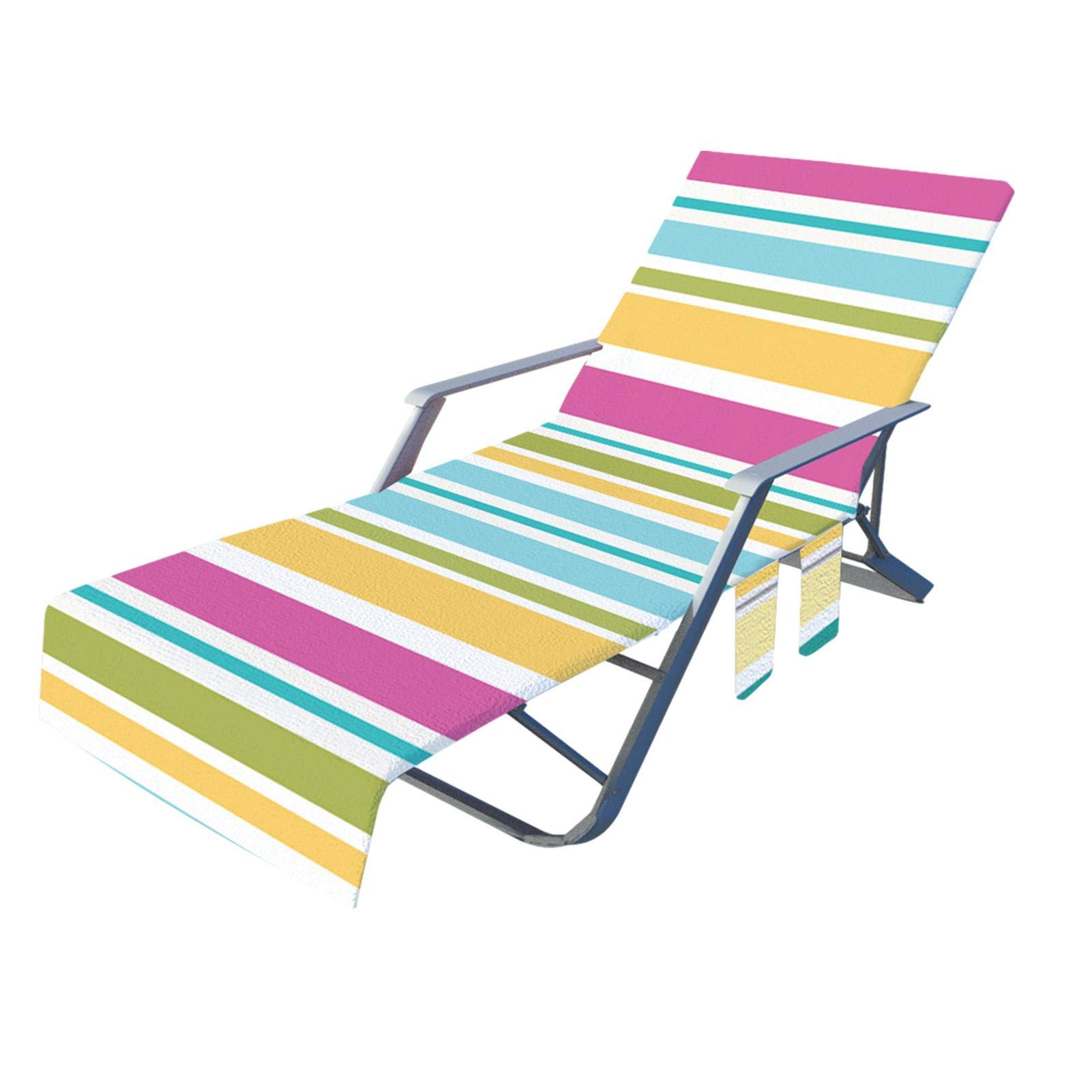 Chillyday Beach Chair Cover with Side Pockets - Microfiber Chaise Lounge Towel Cover for Sun Lounger, Pool, Garden & Hotel Use - Non-Slip, Portable Design - Perfect for Sunbathing, Relaxing by the Pool or Beach Vacation