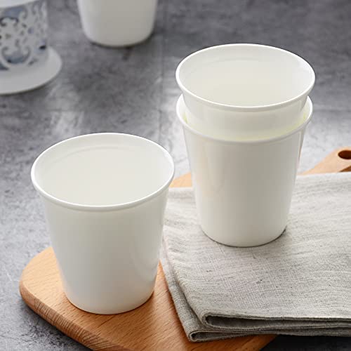 Sizikato 6-Piece Porcelain Tumbler Set - 6 Oz Ceramic Drinking Glasses for Coffee, Tea, Juice & Cocktails - Perfect for Home, Office & Restaurant Use
