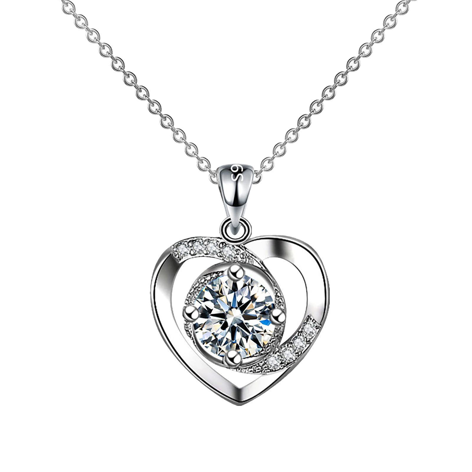 Diamond Pendant Necklace for Women - Elegant Heart-Shaped Diamond Jewelry with Dazzling Pendant | Perfect for Anniversaries, Weddings & Special Occasions