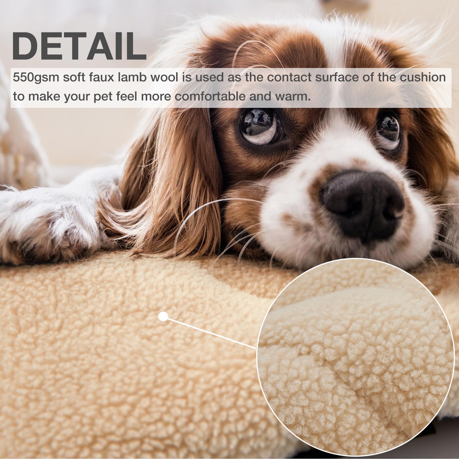 Machine Washable & Waterproof Dog Crate Pad - Reversible Kennel Bed for Small Dogs & Cats - Cage Cushion with Non-Slip Bottom (Beige) | Perfect for Crates, Carriers & Indoor Pet Beds