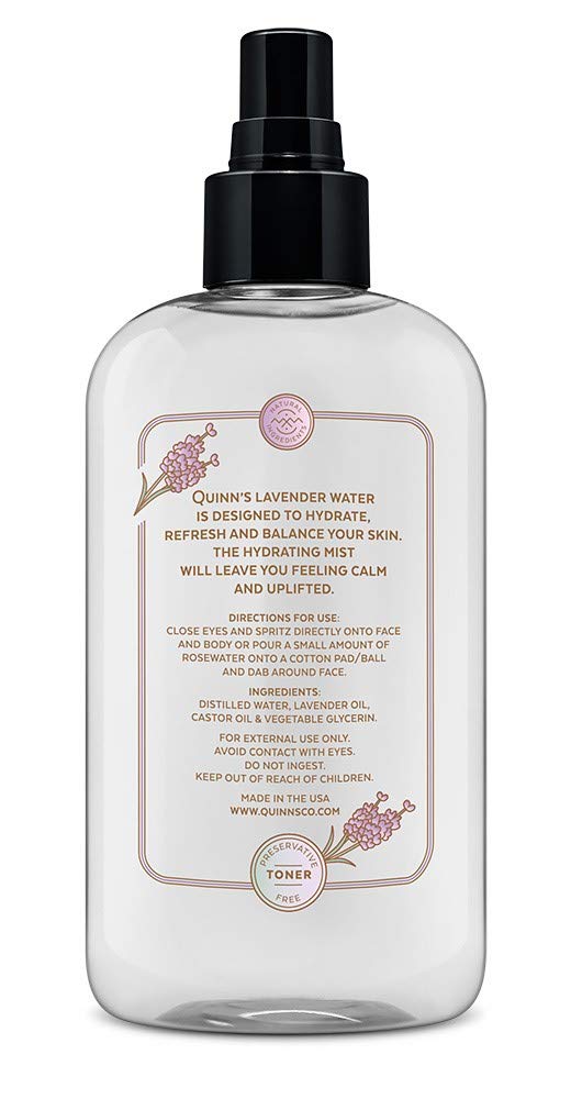 Quinn’s Alcohol-Free Witch Hazel Toner with Pink Grapefruit & Orange Peel (16 oz) & Lavender Hydrosol Facial Mist (8 oz) - Natural Skincare for Acne, Pores & Sensitive Skin | Daily Face Care Routine