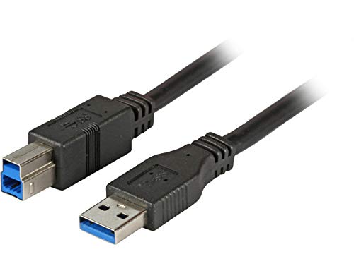3.0m USB 3.0 A to B Cable (3.1 Gen 1) - High Speed Male to Male Black USB Cord for Printers, Scanners & External Hard Drives - Durable 10ft Data Transfer Cable for Office & Home Use