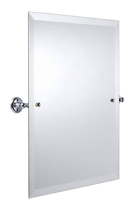 Rectangular Chrome Bathroom Mirror 45 x 60 cm - Modern Haga Design for Vanity & Home Decor
