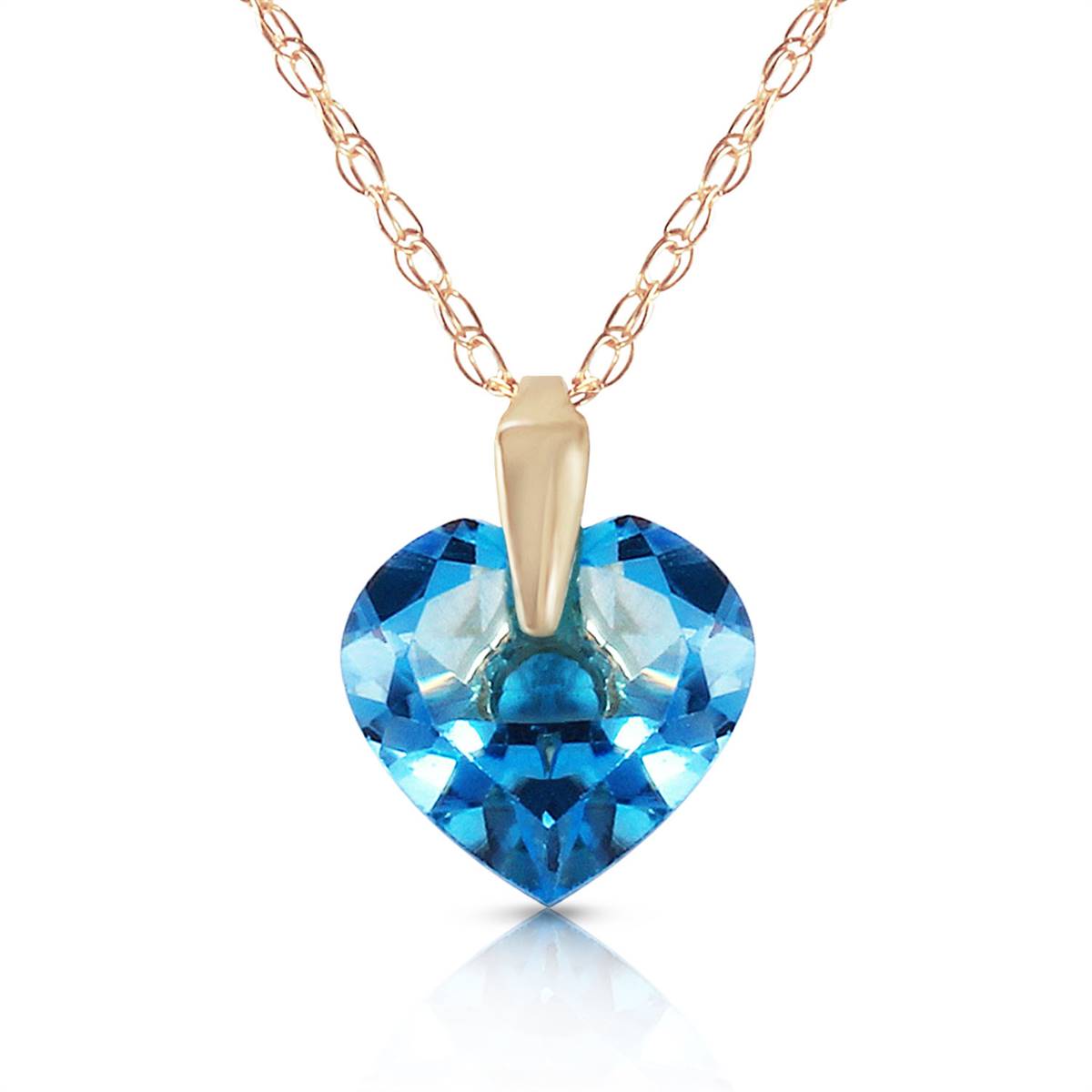 1.15 Carat 14K Solid Yellow Gold Blue Topaz Necklace for Women - Elegant Birthstone Jewelry Gift for Her, Perfect for Anniversaries, Birthdays & Special Occasions
