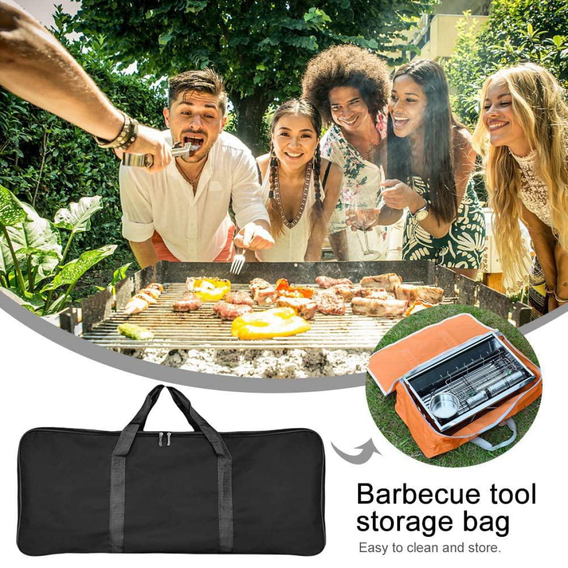 **Portable Waterproof Oxford Fabric BBQ Grill Tools Storage Bag - Camping, Car Travel & Outdoor Cooking Accessories**