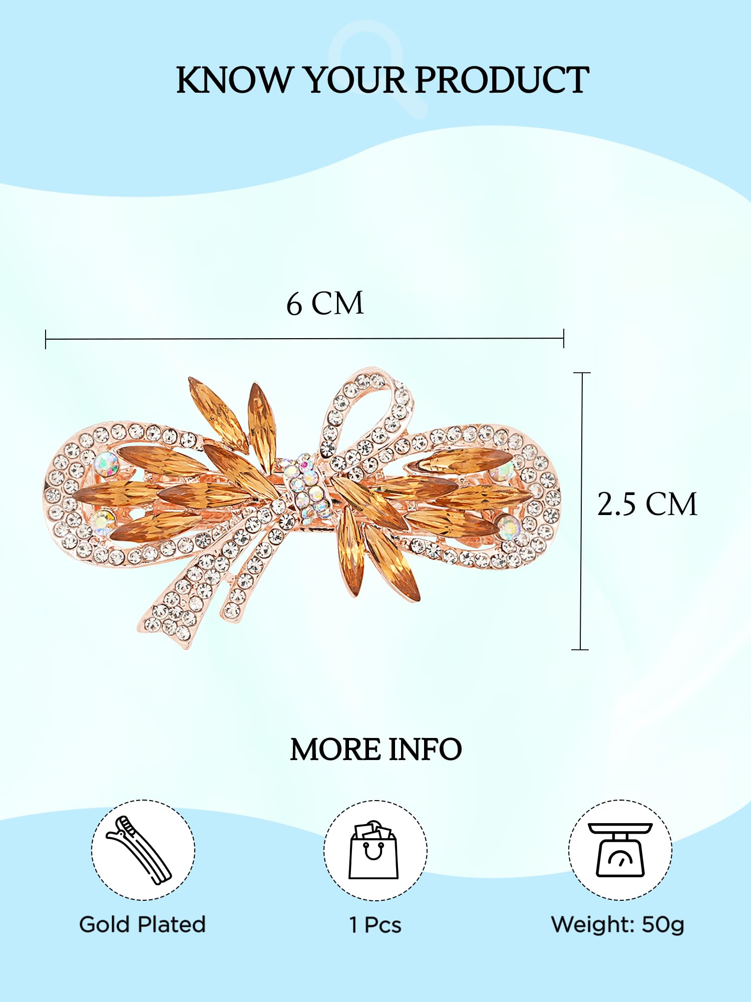 Yellow Chime Hair Clips for Women & Girls - French Barrette Hair Accessories for Women, Perfect Gift for Her - Ideal for School, Work, Parties & Everyday Style