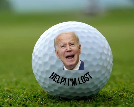 Funny Joe Biden Golf Balls - 'Help I'm Lost' President Biden Golf Gift Set (3 Pack) - Perfect for Political Humor Gifts, Golf Pranks & Conservative Events