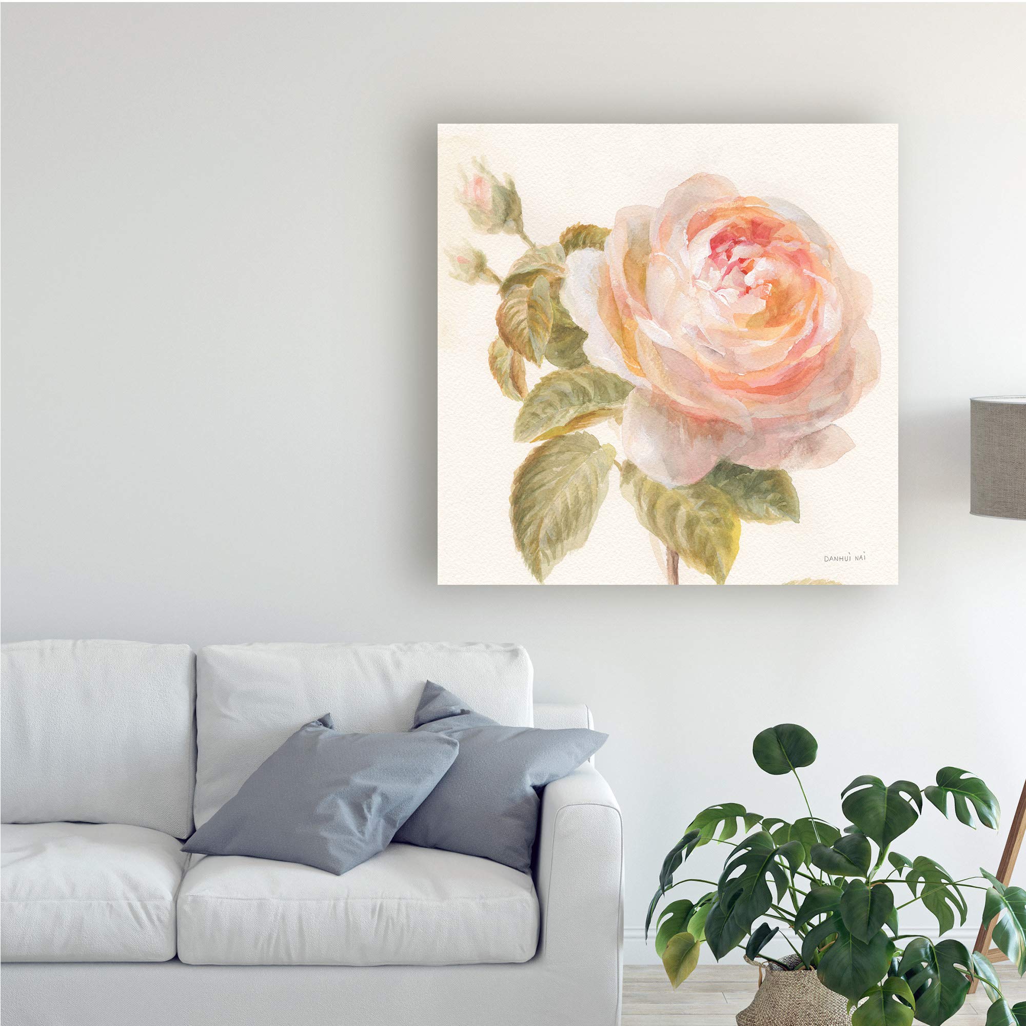 Danhui NAI Garden Rose Painting - 18x18 Inch Floral Wall Art for Home Decor, Living Room, Bedroom & Office | Trademark Fine Art