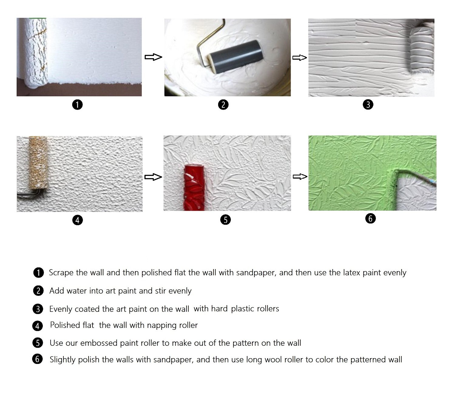 BUUEERR 7 Inch DIY Paint Roller with 300+ Decorative Patterns (AE2) - Textured Rubber Art Roller with Plastic Handle for Wall Painting, Furniture Stenciling & Creative Home Decor Projects