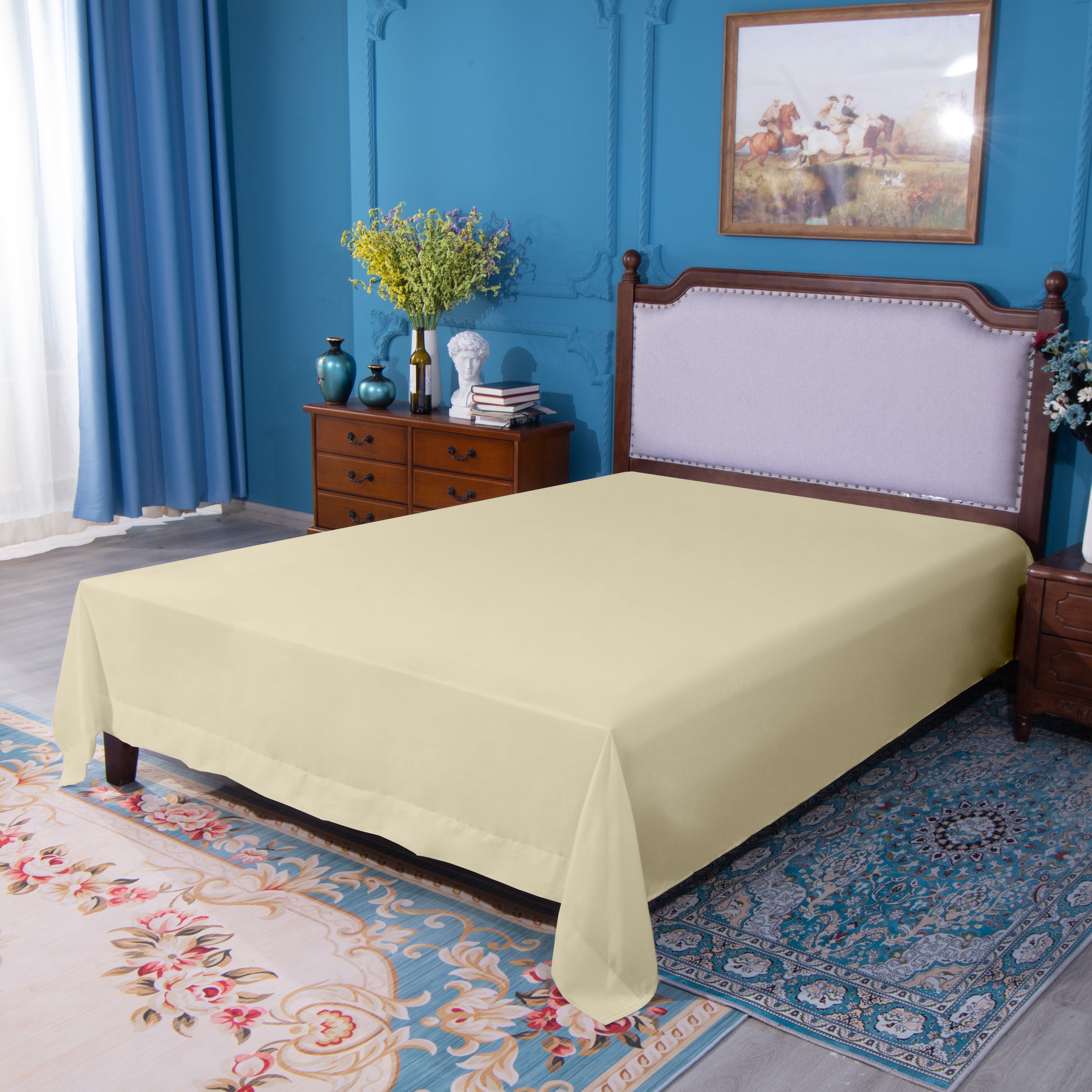 NTBAY Ultra Soft Microfiber Flat Sheet - Breathable & Cozy Bed Sheet Set for All Seasons | Perfect for Home, Hotel, Dorm & Guest Room Comfort