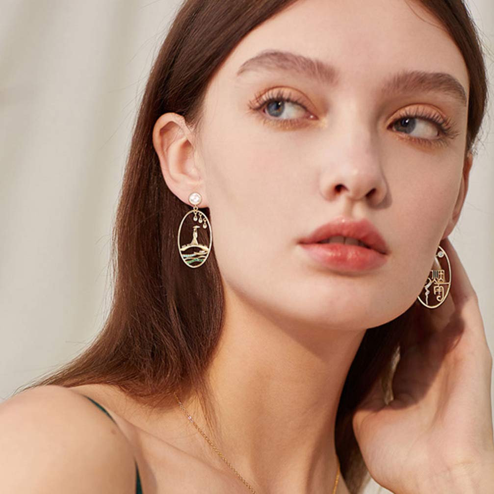 2 Pairs Misty Rain Drop Earrings for Women - Asymmetrical Vintage Chinese Style Dangle Earrings | Perfect for Boho Fashion, Date Night & Special Occasions