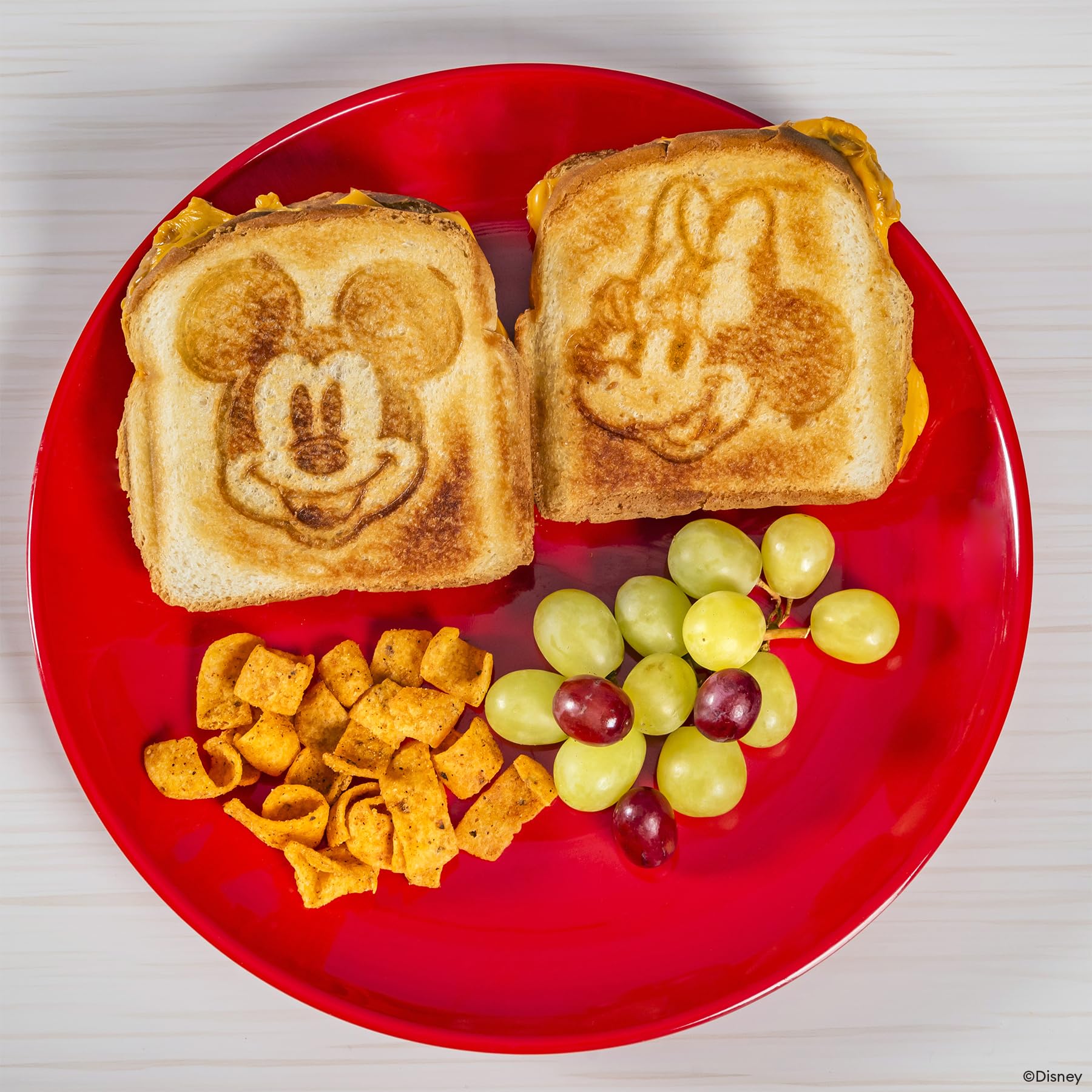 Disney Mickey and Minnie Mouse Sandwich Maker - Fun Character Toaster for Kids & Adults - Perfect for Breakfast, Snacks, and Party Food - Small Kitchen Appliance