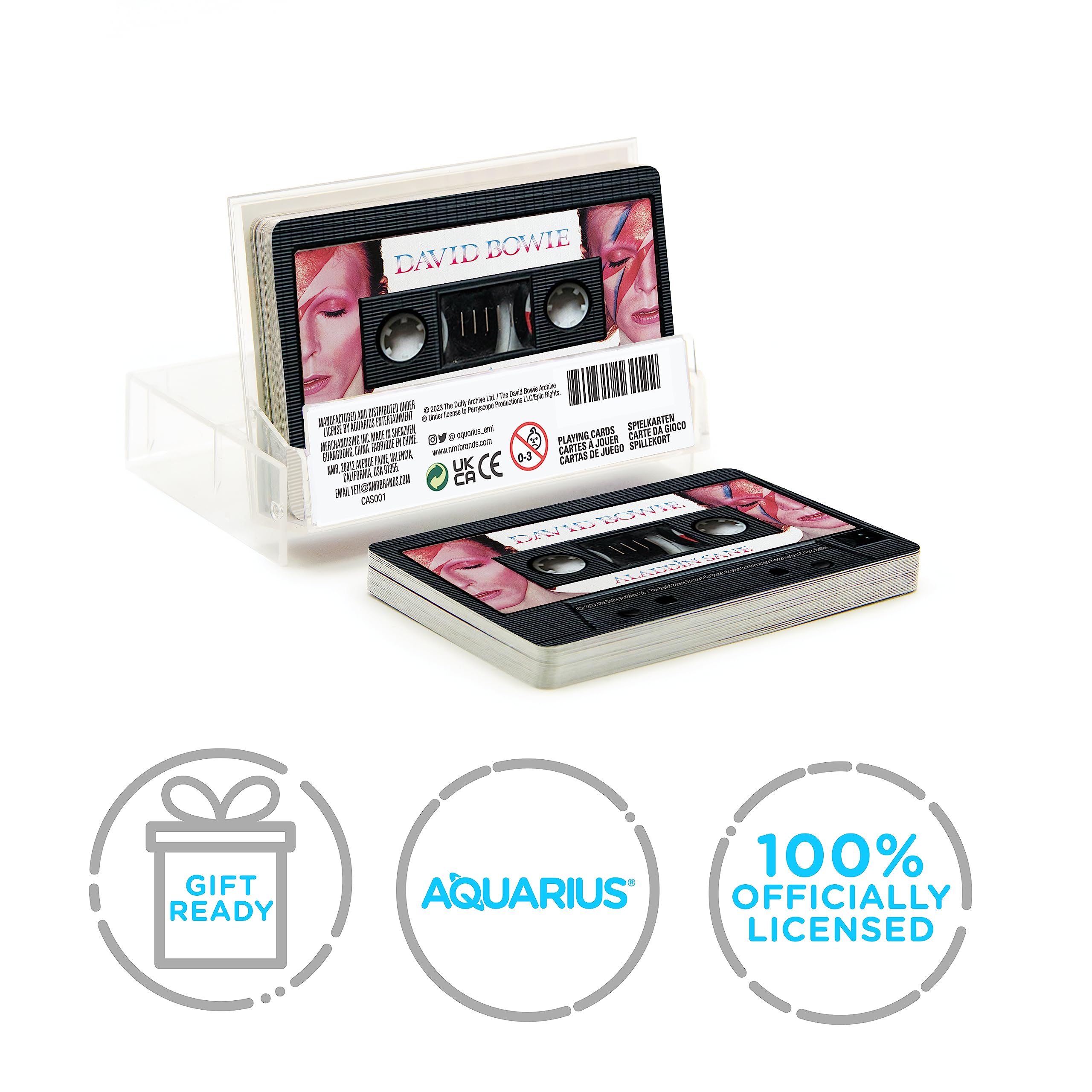 David Bowie Aquarius Cassette Premium Playing Cards - Officially Licensed Collectible Deck for Poker, Magic Tricks & Card Games - Perfect Gift for Bowie Fans & Music Lovers