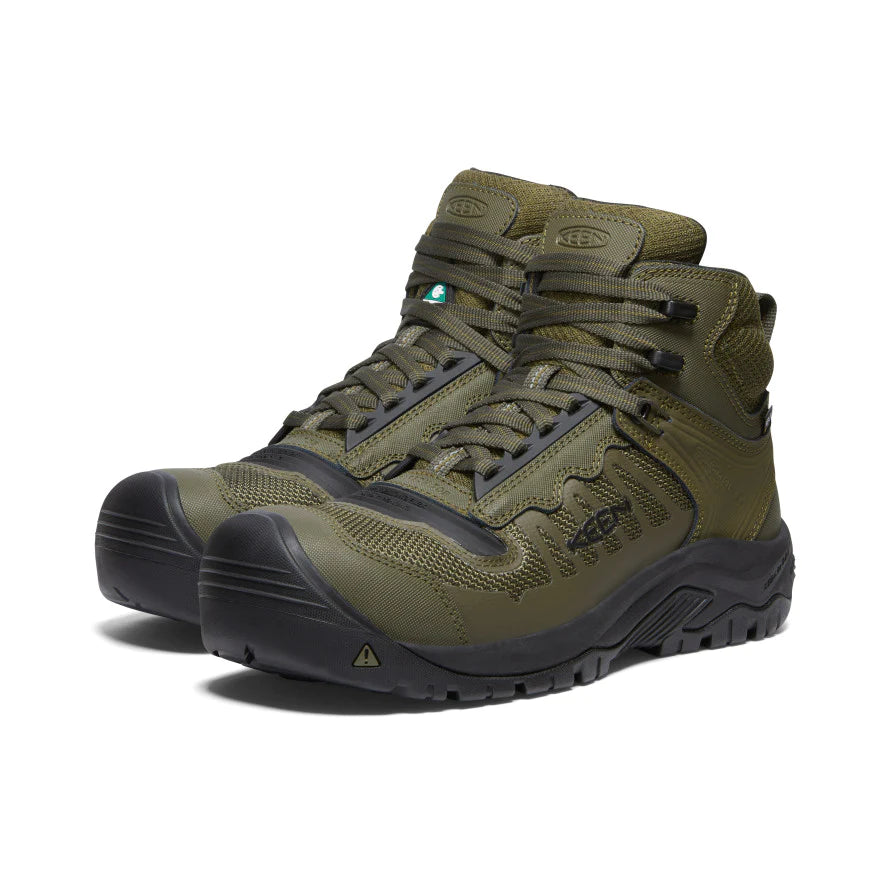 KEEN Men's Reno Mid KBF Waterproof CSA Approved Work Boots - Steel Toe, Slip Resistant, Comfortable for Construction, Hiking & Outdoor Work