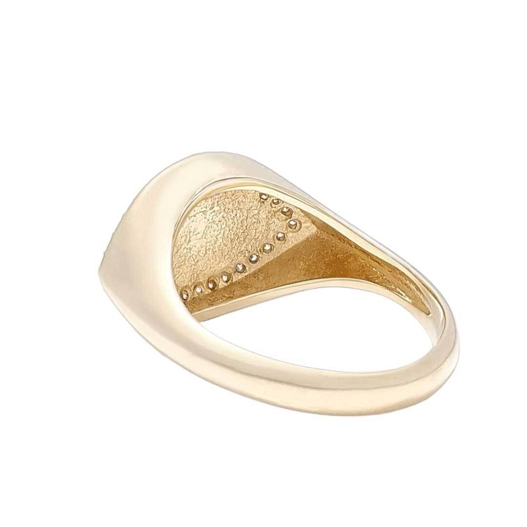 14K Yellow Gold Evil Eye Ring with 33 Diamonds & Enamel – Protection Jewelry for Women, Gift for Her, Birthday & Anniversary Present, Spiritual & Stylish Accessory