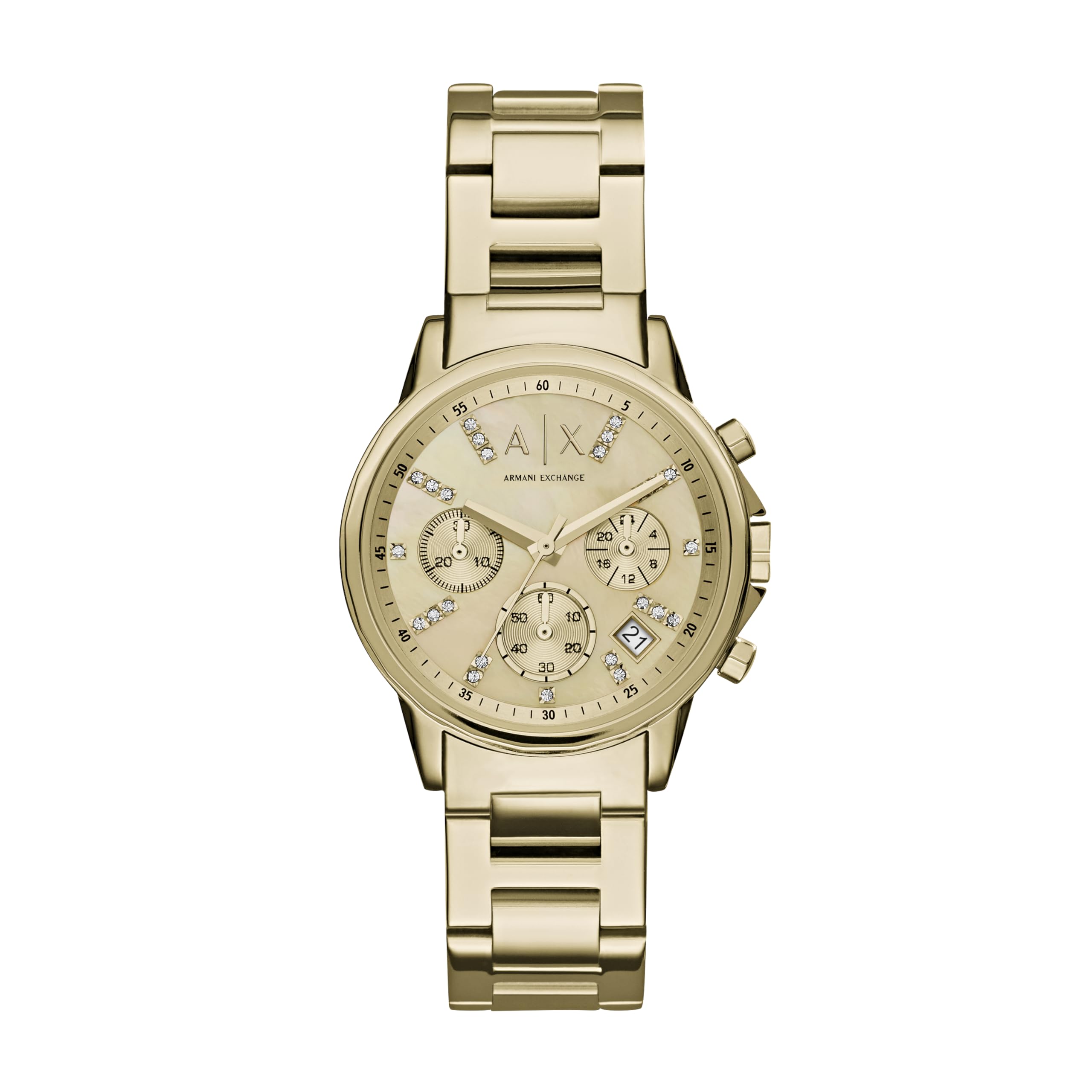 Armani Exchange Women's Chronograph Watch | Stainless Steel or Leather Band | Fashion Accessory for Work, Party & Everyday Wear