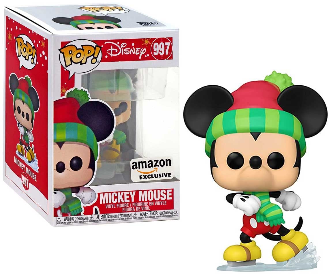Funko Pop! Disney Holiday #997 Mickey Mouse Ice Skating Exclusive Vinyl Figure - Perfect for Christmas Decorations, Disney Collectibles & Gift Giving