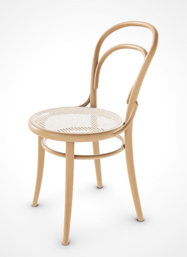 Michael Thonet No. 14 Bentwood Chair by Ton - Natural Beechwood with Cane Seat | Classic Cafe & Dining Room Furniture for Home & Restaurant Decor