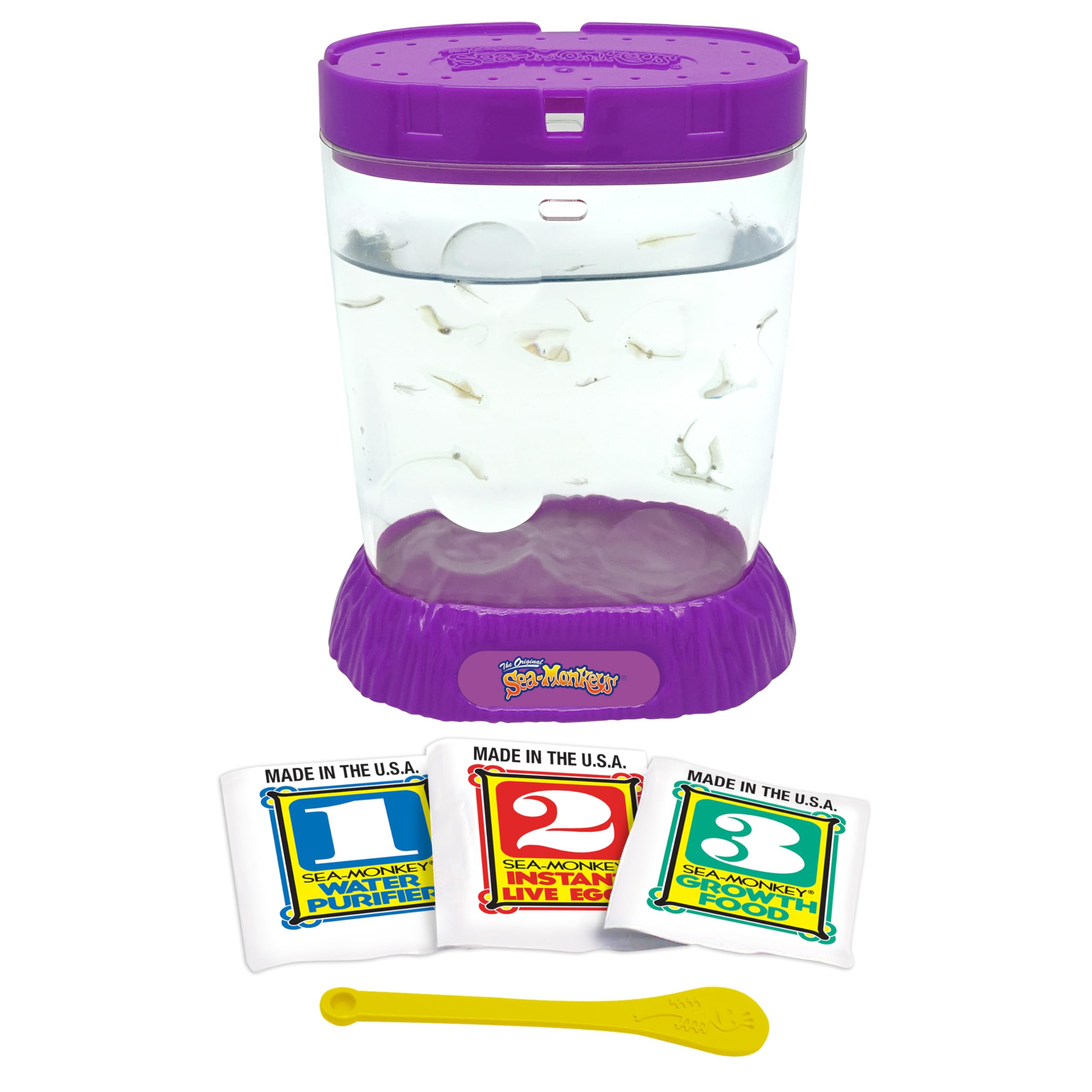 BANDAI Original Sea Monkeys Ocean Zoo Kit - Grow Your Own Aquatic Pets with Eggs, Food & Water Purifier - Fun Science Experiment for Kids & Adults - Perfect for Home, Classroom & STEM Learning Activities