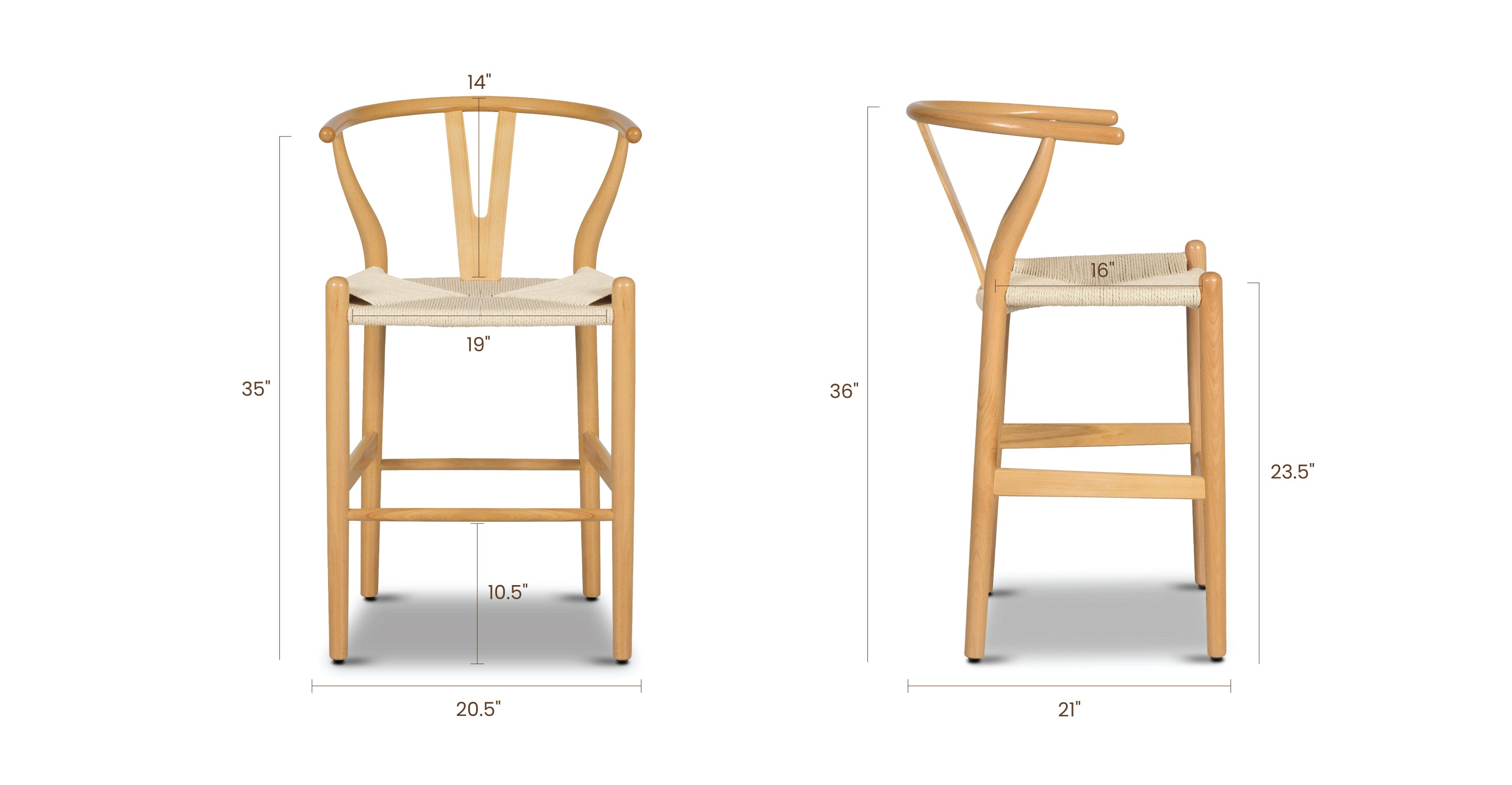 Modern Weave Counter Stool - Stylish Bar Stool for Kitchen Island, Breakfast Nook & Home Decor - Comfortable Rattan Seat with Sturdy Metal Frame - Perfect for Dining, Entertaining & Small Spaces