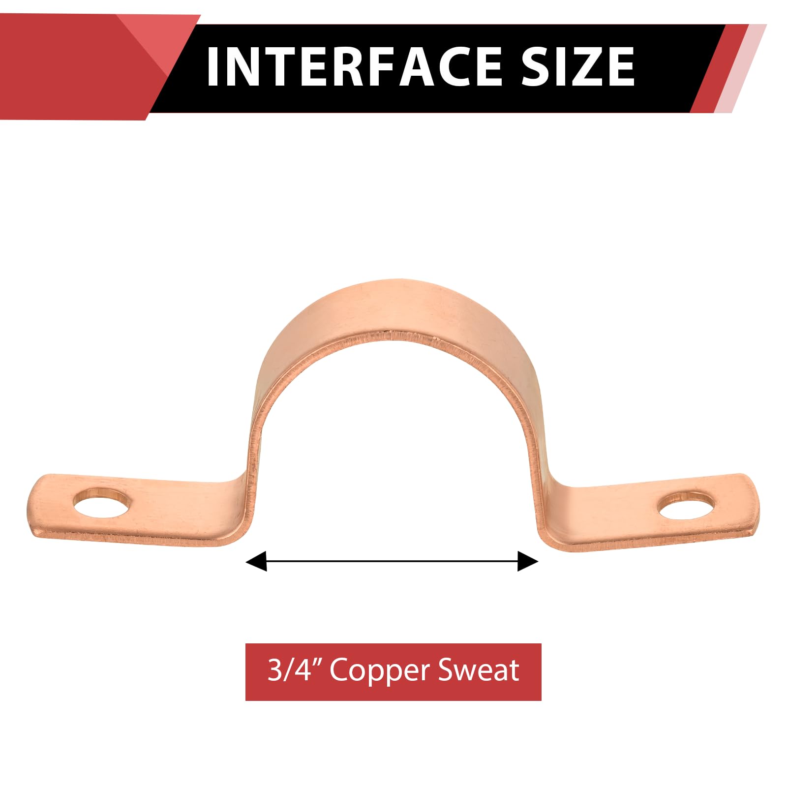 30-Pack EFIELD 3/4-Inch Copper Pipe Straps - Two-Hole Clamp Mount for Plumbing & HVAC - Heavy Duty Copper Made - Perfect for Water Lines, Gas Pipes & Electrical Conduits Installation