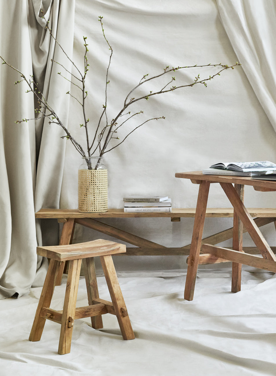 Arlene Stool - Modern Wooden Bar Stool for Kitchen Island, Dining Room & Home Decor - Adjustable Height & Comfortable Seat