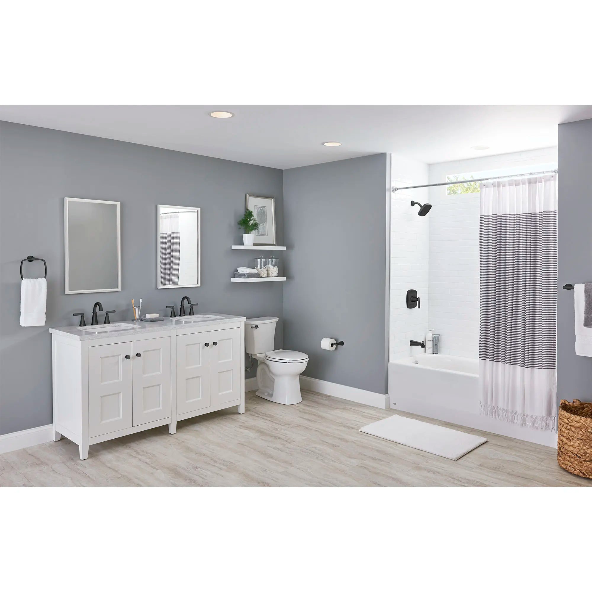 Edgemere® 8 Inch Widespread 2 Handle Bathroom Faucet - 1.2 GPM Low Flow, 4.5 L/min Water Saving - Brushed Nickel Lever Handles - Perfect for Modern Bathroom Vanities and Powder Rooms