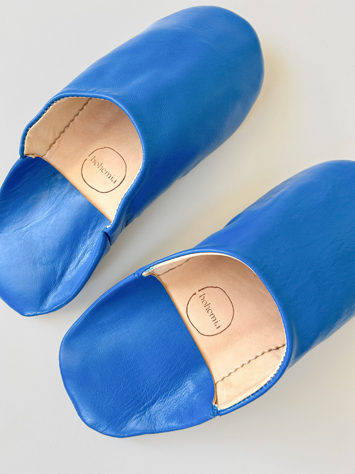 Authentic Moroccan Babouche Slippers - Soft Leather Majorelle Blue House Shoes | Perfect for Home, Lounge & Cultural Fashion
