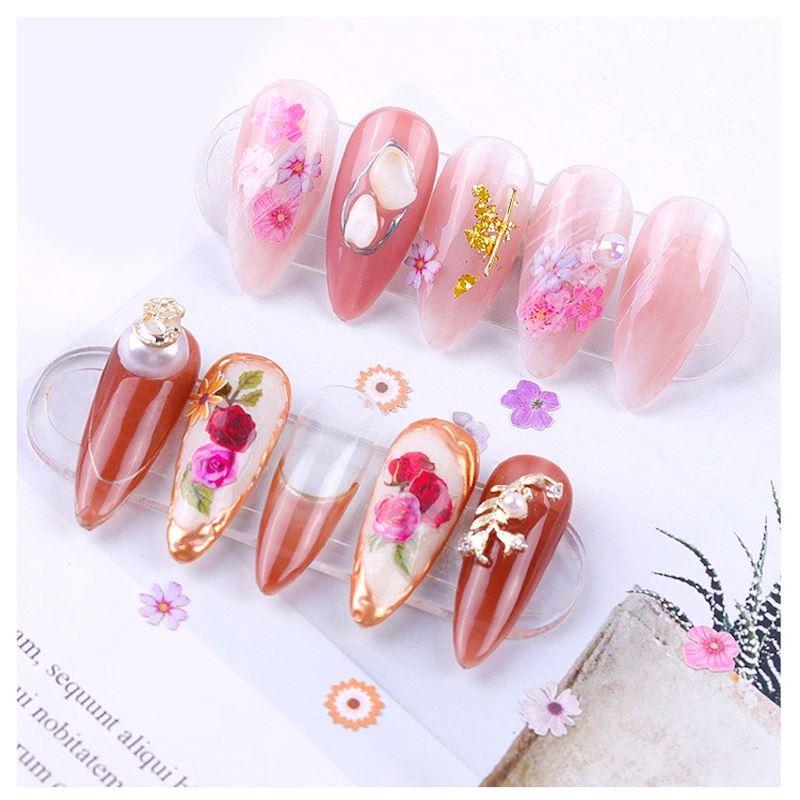 3D Nail Art Wood Flowers - DIY Artificial Floral Nail Decorations for Acrylic Nails, Gel Nails & Manicures - Perfect for Bridal, Wedding, Party & Salon Nail Designs
