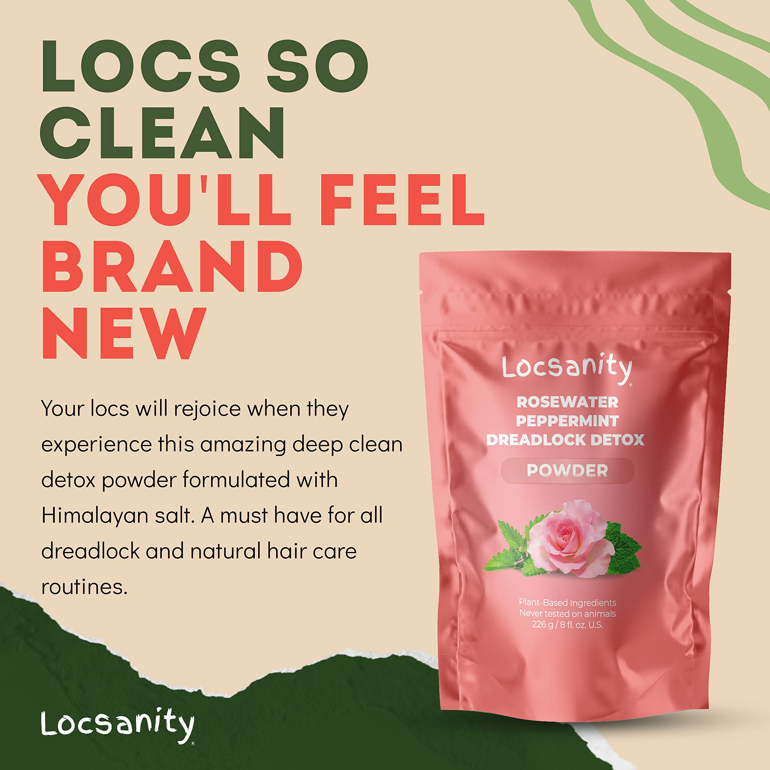Locsanity Dreadlock Scalp Detox Powder & Cleansing Conditioner - Natural Hair Cleanser for Buildup Removal, ACV Alternative - Loc Care & Maintenance Products for Healthy Dreads - Perfect for Daily Hair Cleansing & Scalp Refreshment