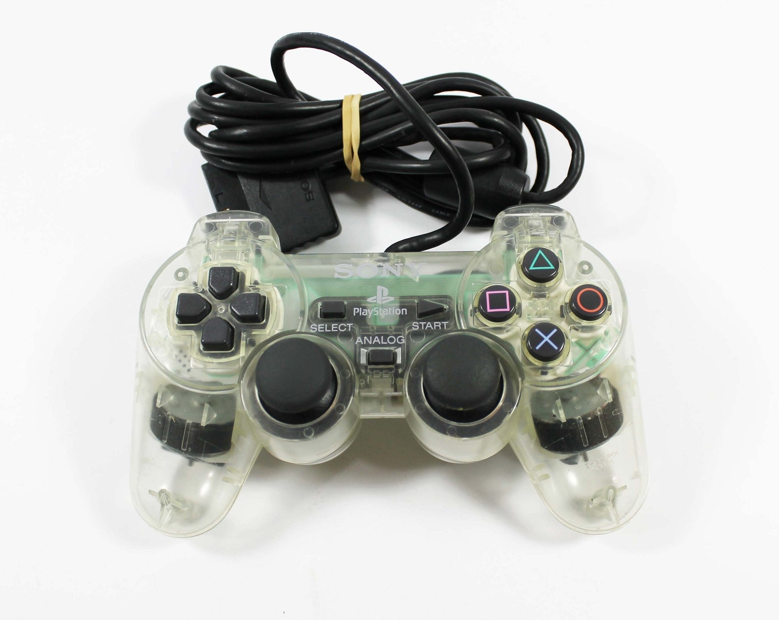 Original PlayStation 2 DualShock 2 Controller - Clear Transparent Design for PS2 Gaming - Perfect for Retro Gaming & Collectors